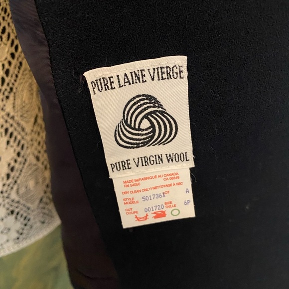 Jones New York virgin wool & velvet Women's Double-Breasted blazer 6 petite - Picture 8 of 11